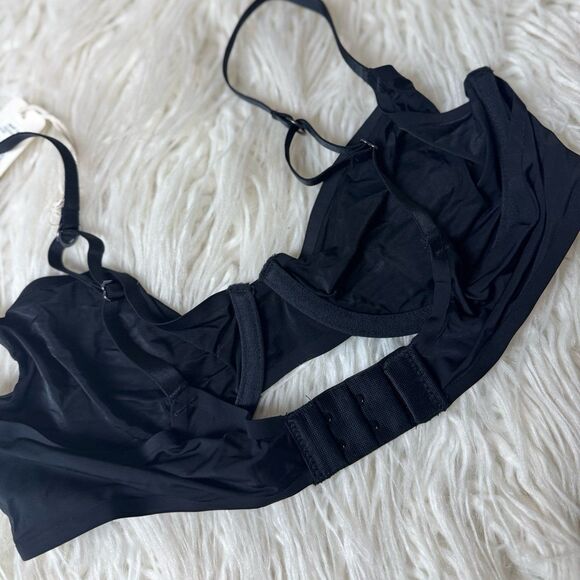 Aerie Smoothez Mesh Full Coverage Unlined Bra Black Size 36B - Picture 6 of 7